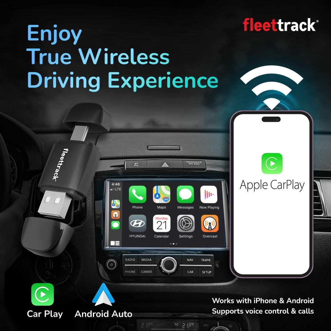 Fleettrack Connect™ 2-in-1 CarPlay Adapter | Wireless CarPlay & Android Auto