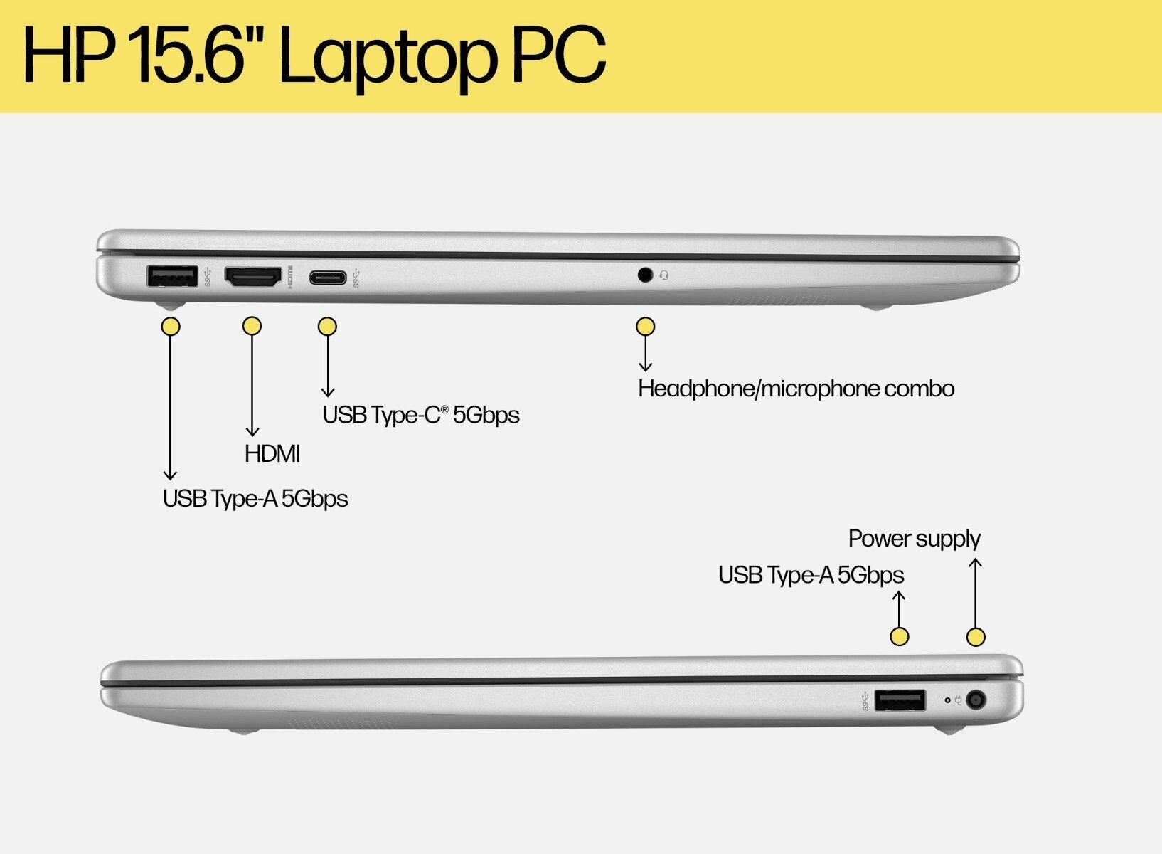 HP Laptop 39.6 cm (15.6) 15-fd0465TU, Silver