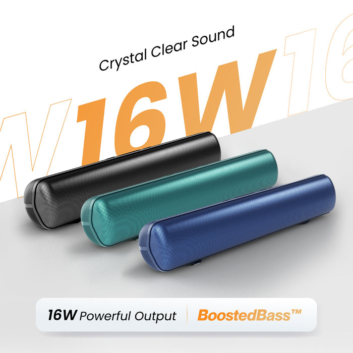 Ambrane Evoke 16 W Bluetooth Soundbar  (Black, Stereo Channel)