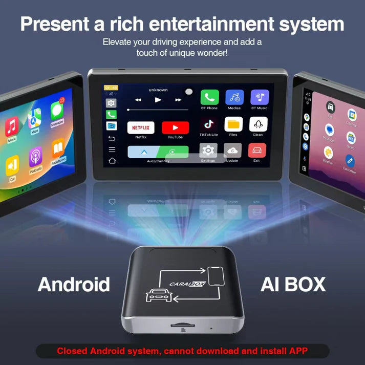 Fleettrack Connect Lite™ 3-in-1 CarPlay Adapter – Wireless CarPlay, Android Auto & Android Multimedia in One Compact Device(Closed Android System)