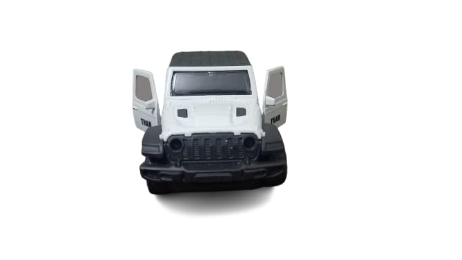 Die-Cast Metal Thar Toy Car, 1:36 Scale, Pull Back Action, White, with Openable Doors