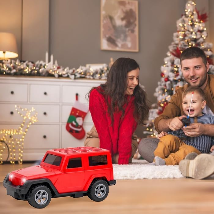 Thar Remote Control Car for Kids | Rc Rechargeable Toy 1:24 Scale with Extra Tyre, Lights & Music | High-Speed Off-Road Vehicle | Best Gift for Unisex Child (Ages 3-6) | Red