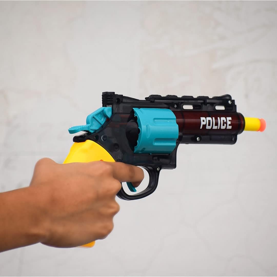 Toy Gun Little Soldier Soft Bullets Shooting Blaze Gun For Kids,Police Gun With 10 Soft Foam Bullets,Easy To Operate Shooting Gun Imaginary Targets,(Random Color) (Pack Of 1 Pcs),Multi