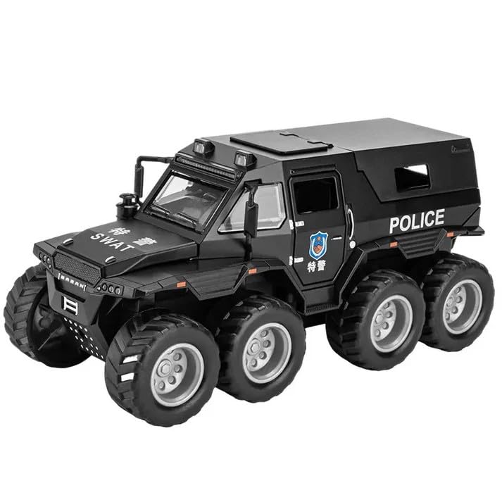 KUDOSS Big Rechargeable Remote Control 8 Tyres Police Patrol Moka 4x4 Stunt Car.Police Themed Moka Car for Kids 40MHz,1:16 Scale.
