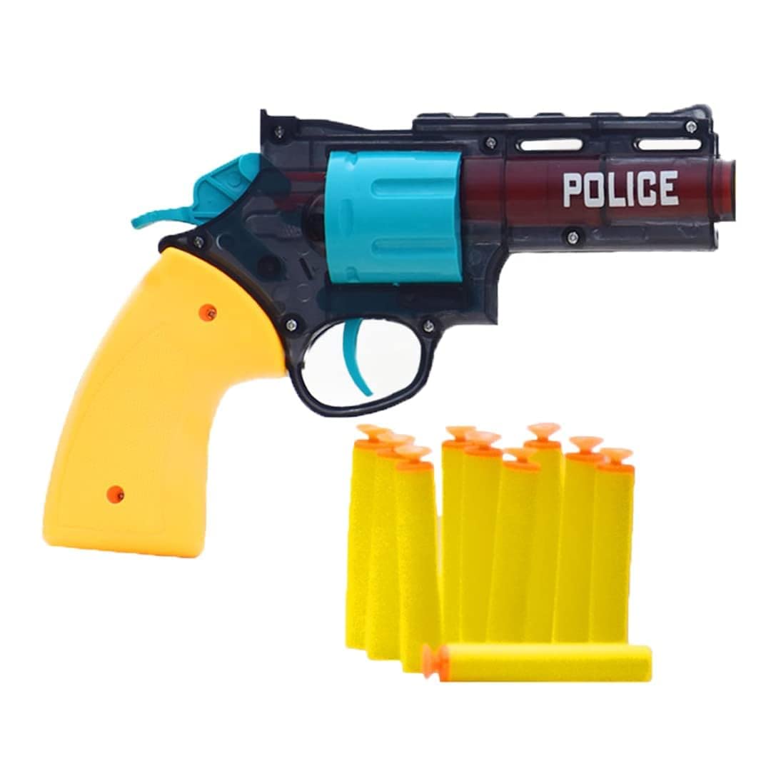 Toy Gun Little Soldier Soft Bullets Shooting Blaze Gun For Kids,Police Gun With 10 Soft Foam Bullets,Easy To Operate Shooting Gun Imaginary Targets,(Random Color) (Pack Of 1 Pcs),Multi