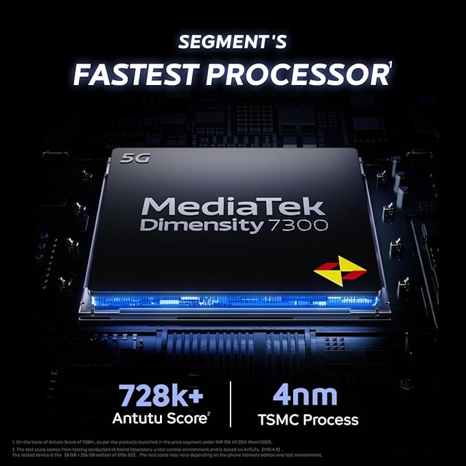 iQOO Z10x 5G (Titanium, 6GB RAM, 128GB Storage) | 6500 mAh Large Capacity Battery | Dimensity 7300 Processor | Military-Grade Durability