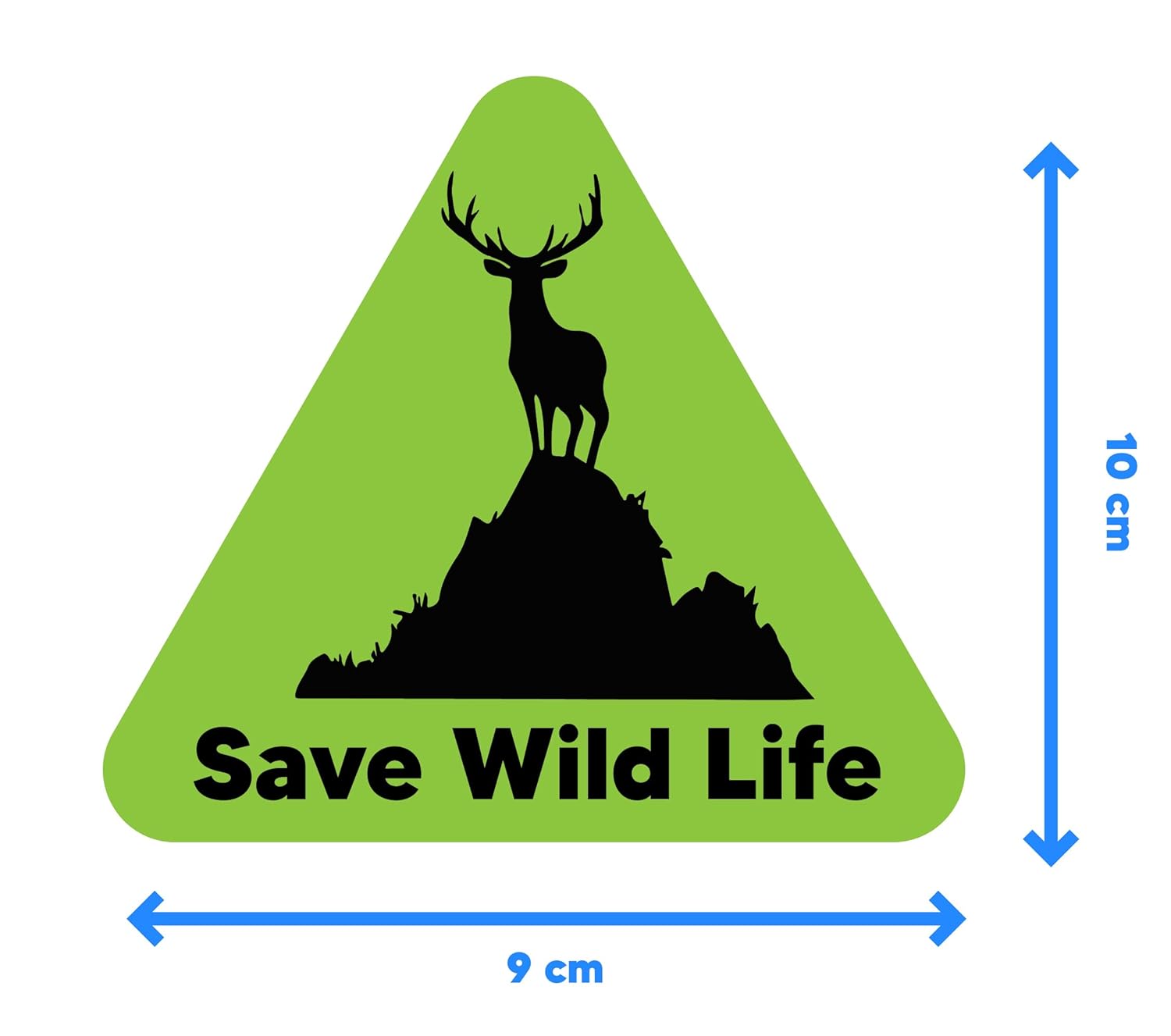 Save Wild Life Sticker for Car, Bike (10cm x 9 cm) (Green)