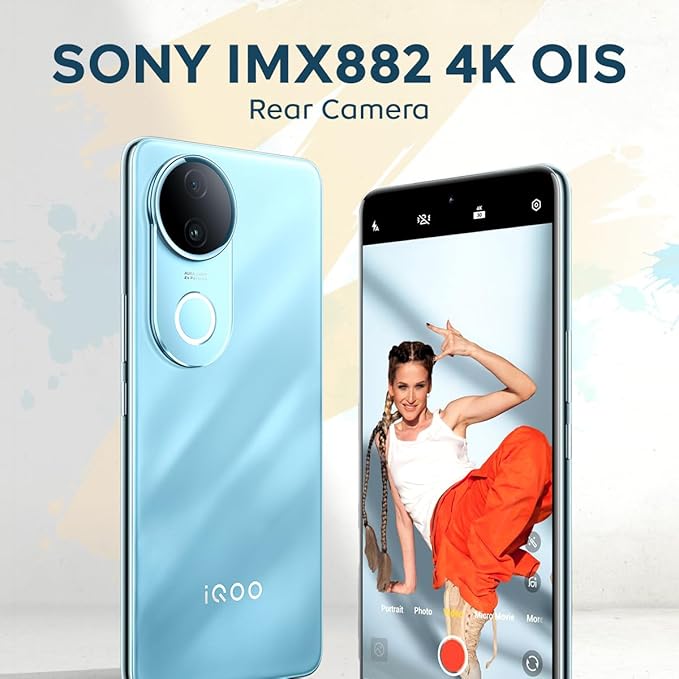 iQOO Z10R 5G (Aquamarine, 8GB RAM, 128 GB Storage) | 32MP 4K Selfie Camera | Quad-Curved AMOLED Display | Dimensity 7400 Processor with 750K+ AnTuTu