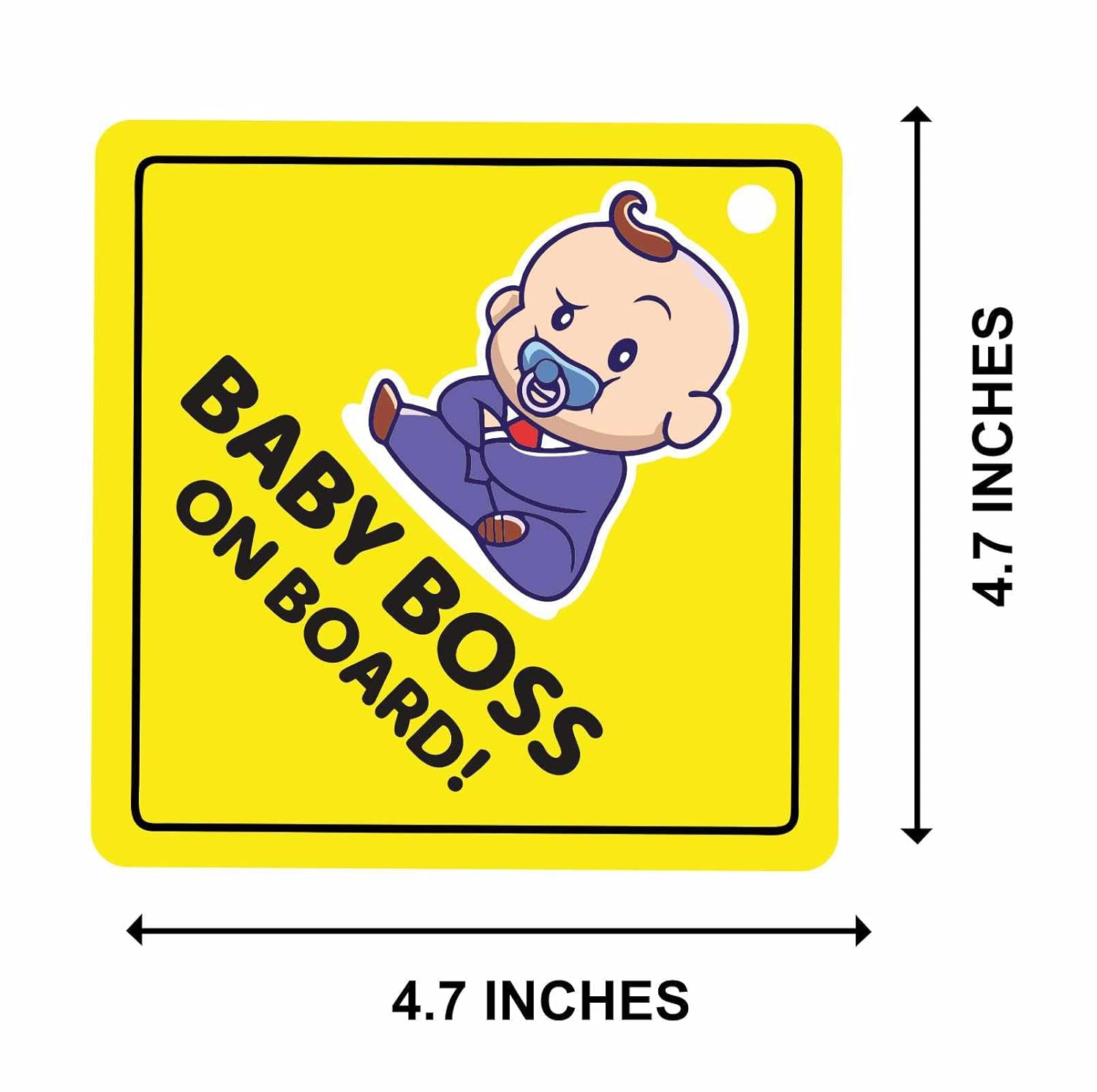 Baby On Board Car Hanging Sign (4.7 X 4.7 Inch) (Baby Boss) PACK OF 2