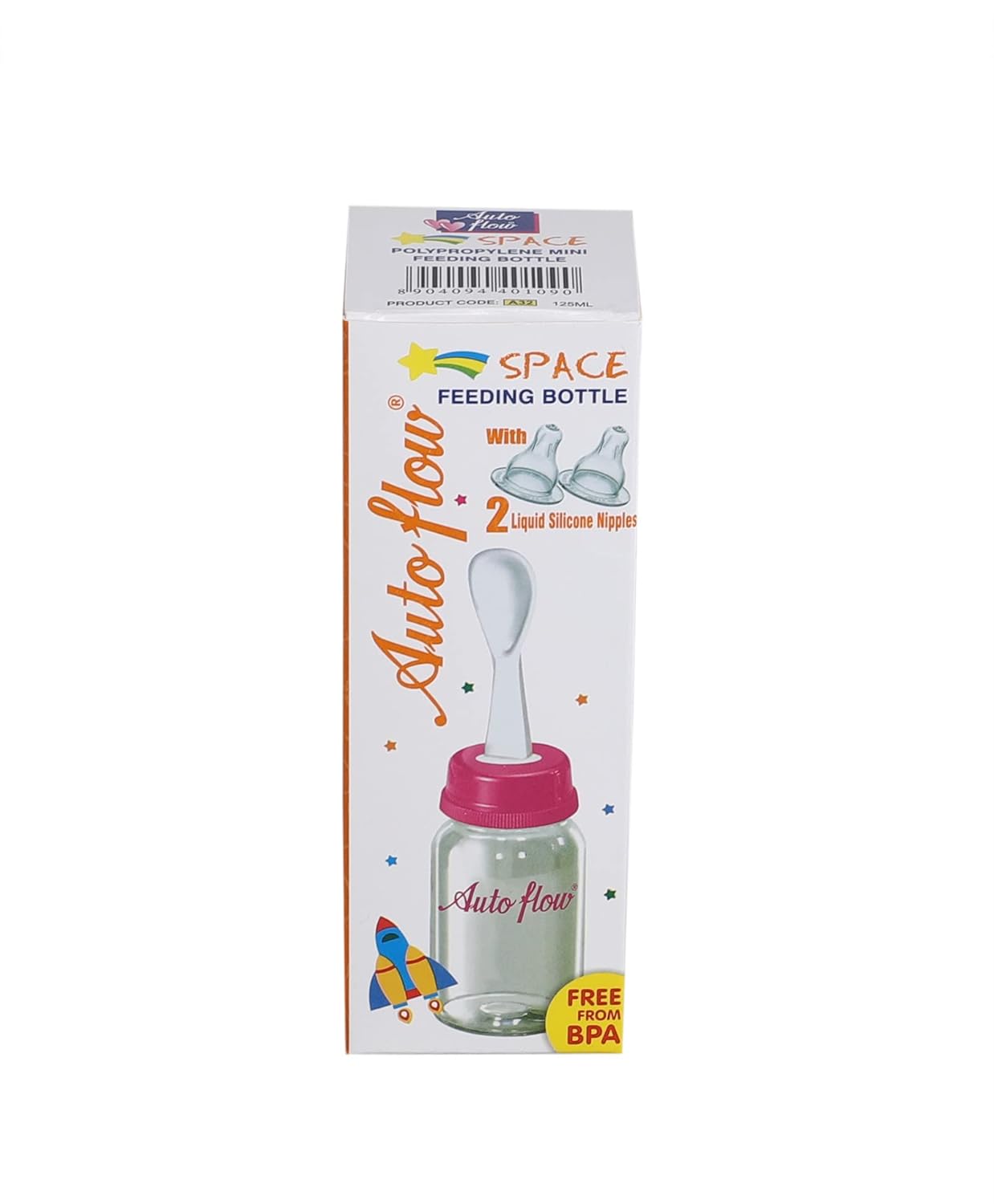 AUTOFLOW Space Feeding Bottle (with Spoon) | 125ml  Multicolor