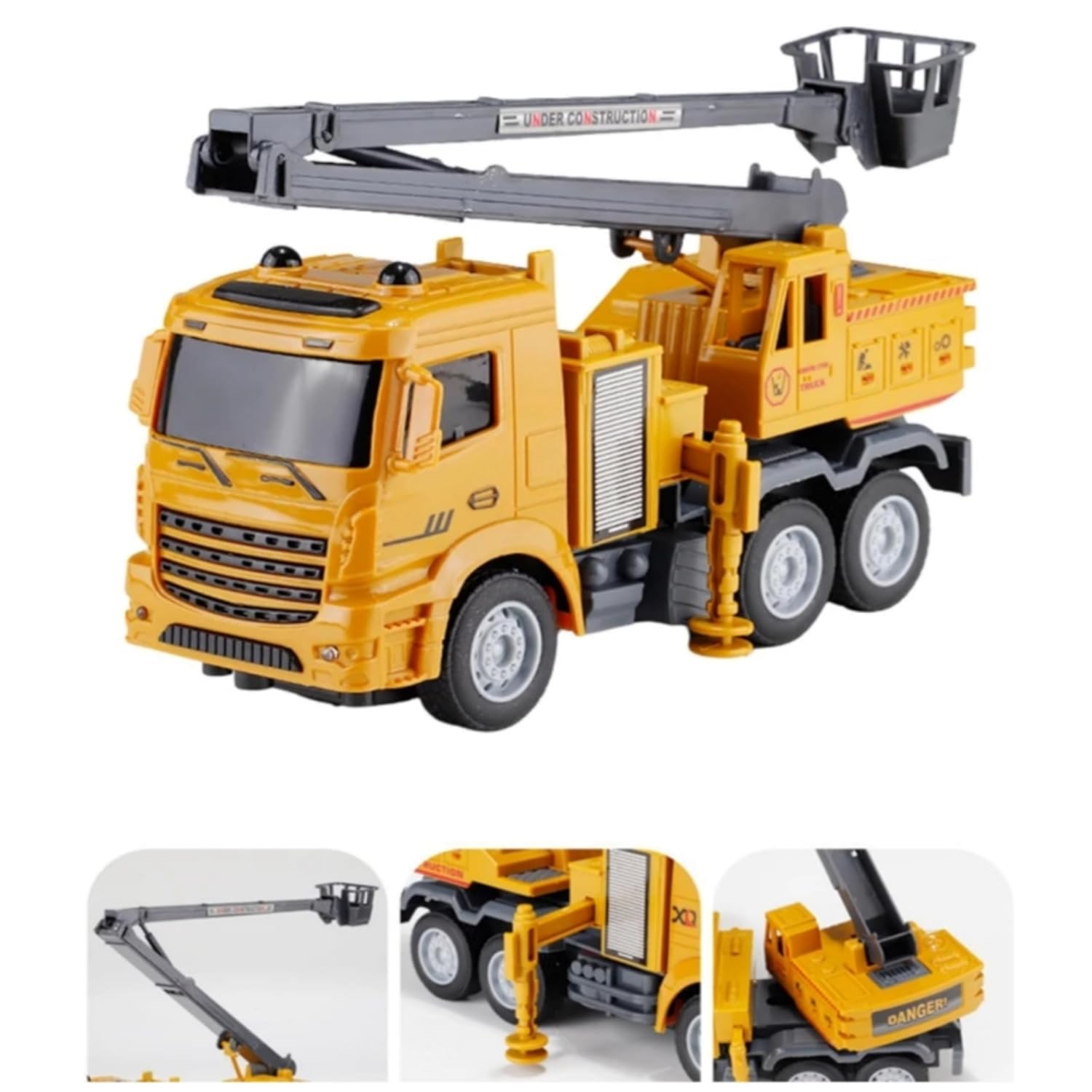 Remote Control Construction Crane Truck, RC Heavy Duty Vehicle Toy with Controller, 6+ Years, Yellow Crane Toy for Kids 5 6 7 8 9 10 Years Old Kids Pack of 1