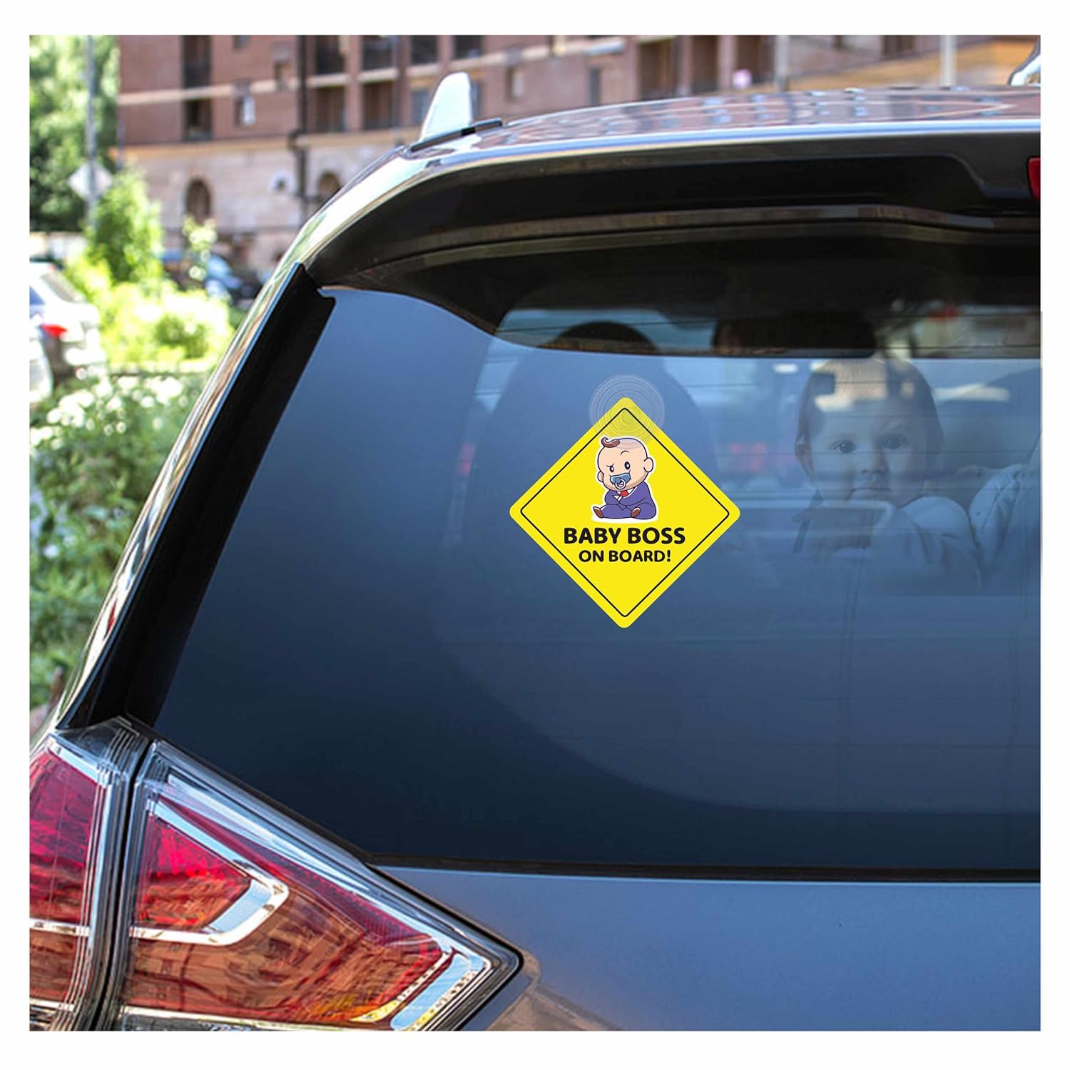 Baby On Board Car Hanging Sign (4.7 X 4.7 Inch) (Baby Boss) PACK OF 2
