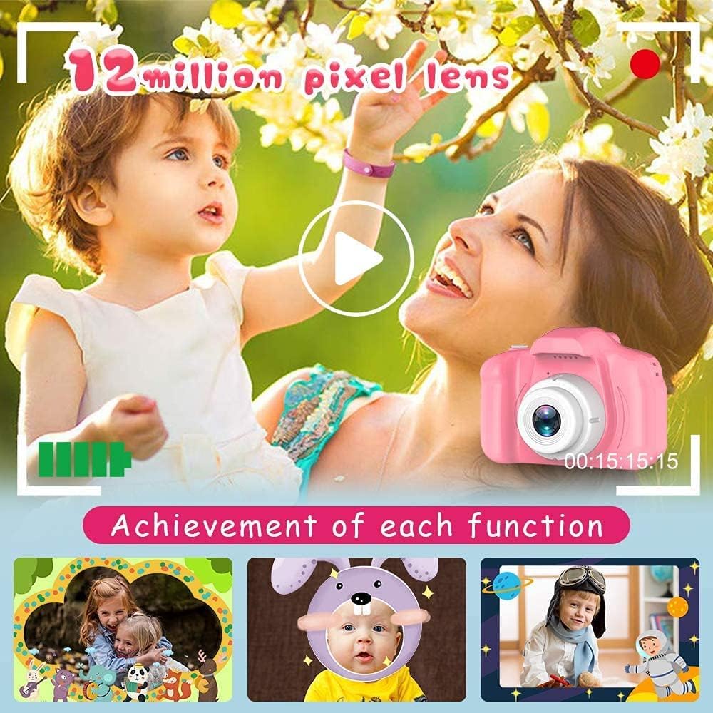 , Kids Selfie Camera Toy 13MP 1080P HD Digital Video Camera for Toddler, Christmas Birthday Gifts for 4+ to 15 Years Old Children (Multicolor) (Pink)
