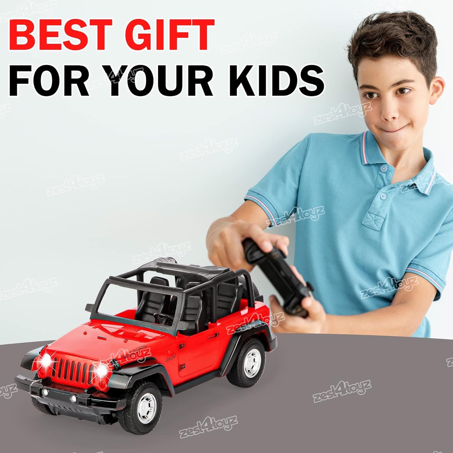 Toyz RC Car Remote Control Toys for Boys USB Rechargable Off Road Vehicle Toy Cars for Kids Best Birthday Gift (Red)