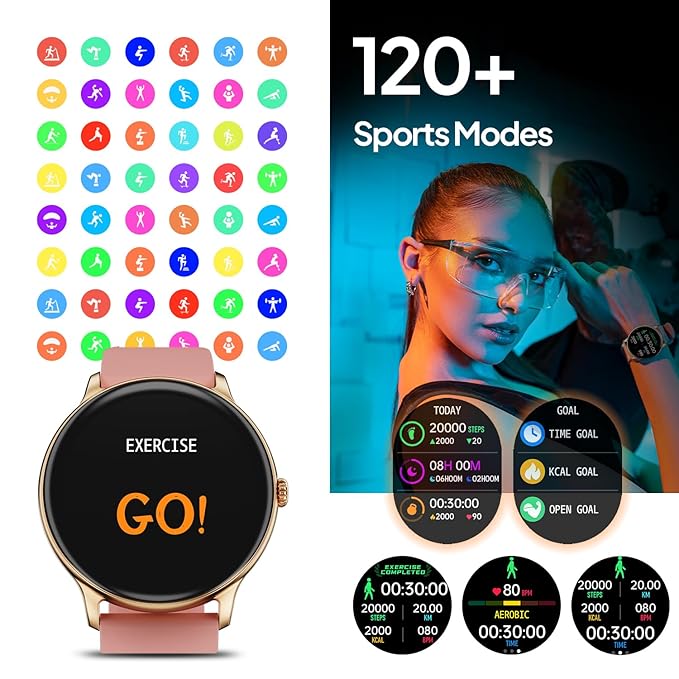 Fire-Boltt Phoenix Pro Smart Watch 1.39 inch Bluetooth Calling, AI Voice Assistant, Metal Body with 120+ Sports Modes, SpO2, Heart Rate Monitoring (Pink)