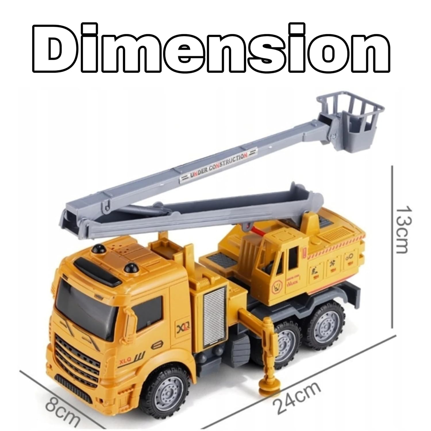 Remote Control Construction Crane Truck, RC Heavy Duty Vehicle Toy with Controller, 6+ Years, Yellow Crane Toy for Kids 5 6 7 8 9 10 Years Old Kids Pack of 1