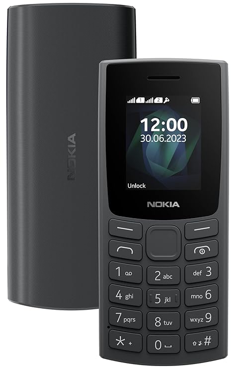 Nokia All-New 105 Single Sim Keypad Phone with Built-in UPI Payments, Long-Lasting Battery, Wireless FM Radio | Charcoal