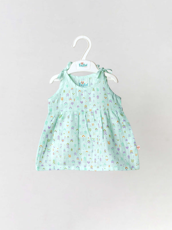 FIRSTIN Muslin Knotted Frock