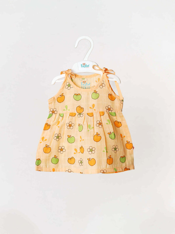 FIRSTIN Muslin Knotted Frock