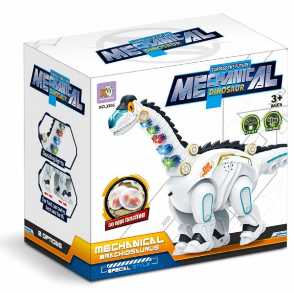 Mechanical Brachiosaurus Dinosaur with Laying Eggs, Music and Lights