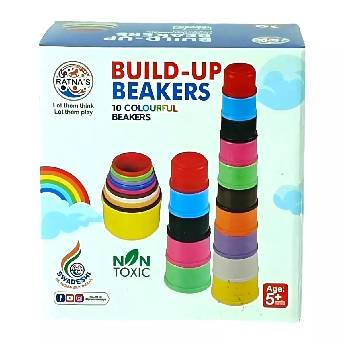 Ratna’s Build Up Beakers ( 10 Colourful Beakers )