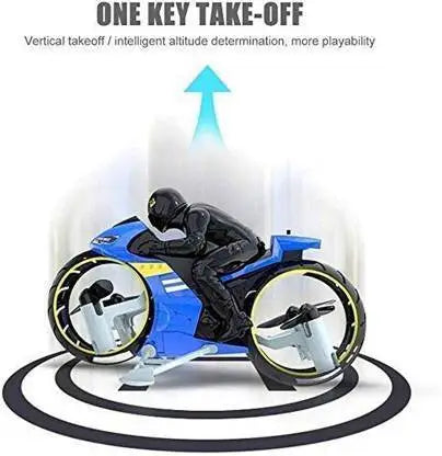 Flying Bike Motorcycle Rc Remote Control Drone 2 in 1 Flying and Racing Bike Toy 2.4G Remote Control Motorcycle Toy for Best Gift Children Kids Boys Girls  (Multicolor)