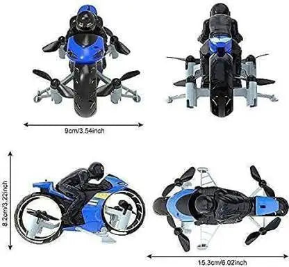 Flying Bike Motorcycle Rc Remote Control Drone 2 in 1 Flying and Racing Bike Toy 2.4G Remote Control Motorcycle Toy for Best Gift Children Kids Boys Girls  (Multicolor)