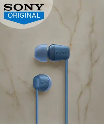 SONY WI-C100 with 25 Hours Battery Life Bluetooth  (Blue, In the Ear)