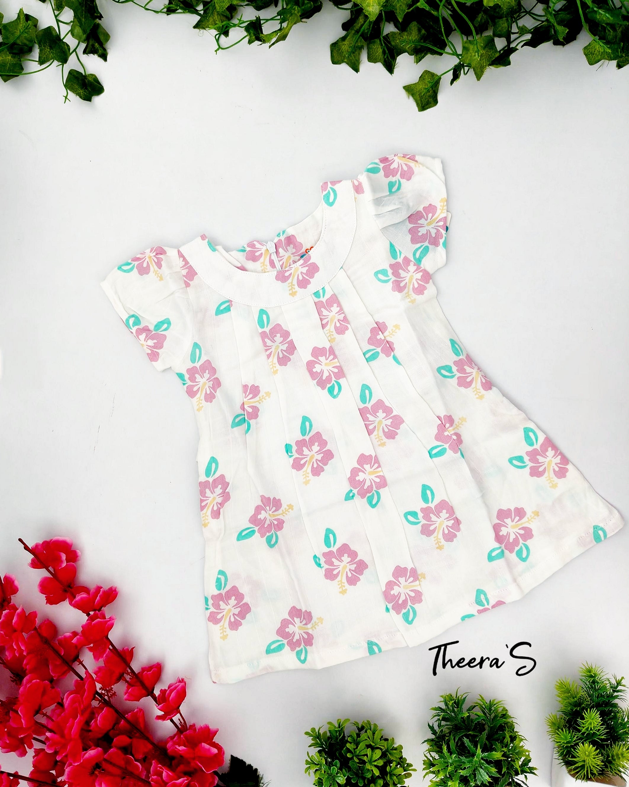 FIRSTIN MUSLIN ZIP TYPE FROCK