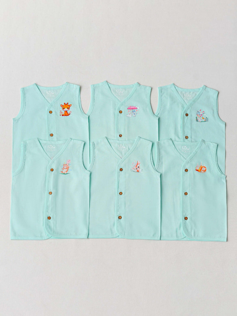 FIRSTIN Organic Cotton Jabla Sleeveless (6 pcs pack)