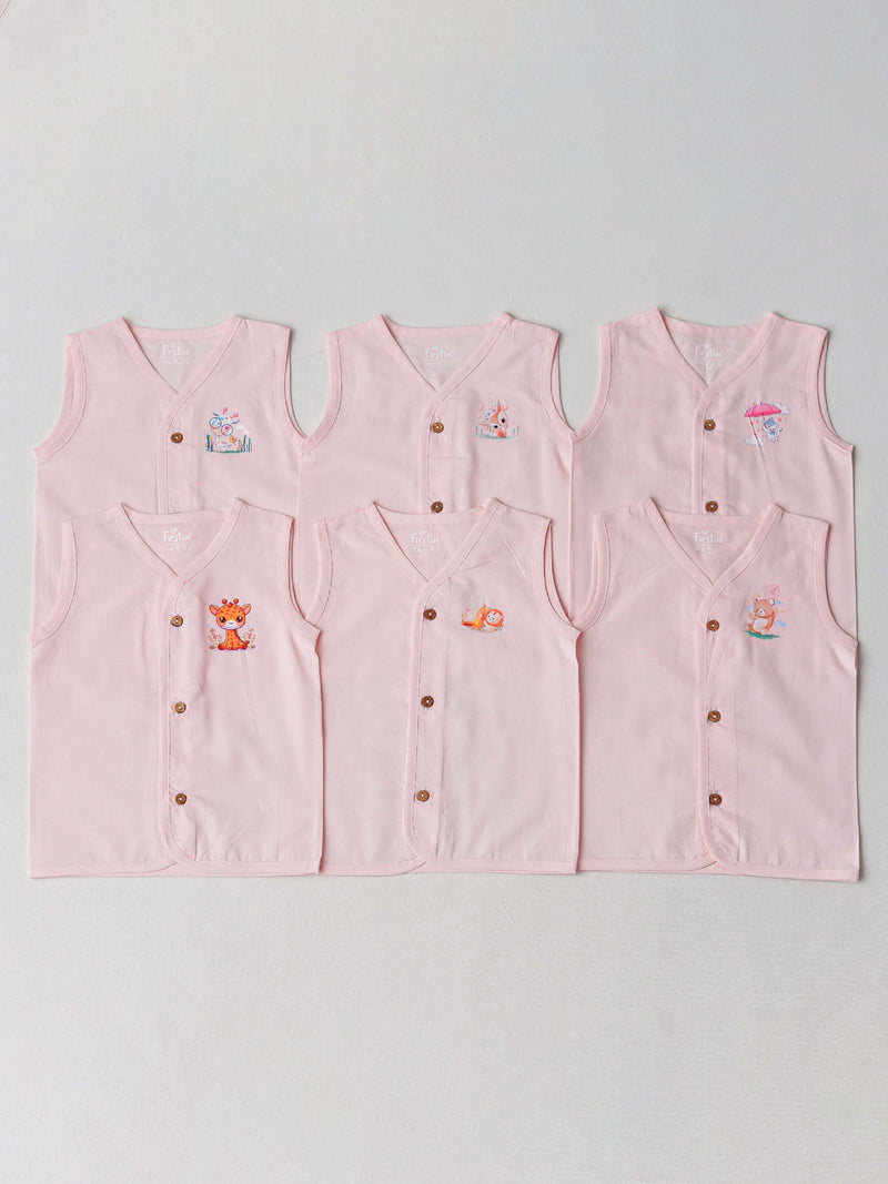 FIRSTIN Organic Cotton Jabla Sleeveless (6 pcs pack)