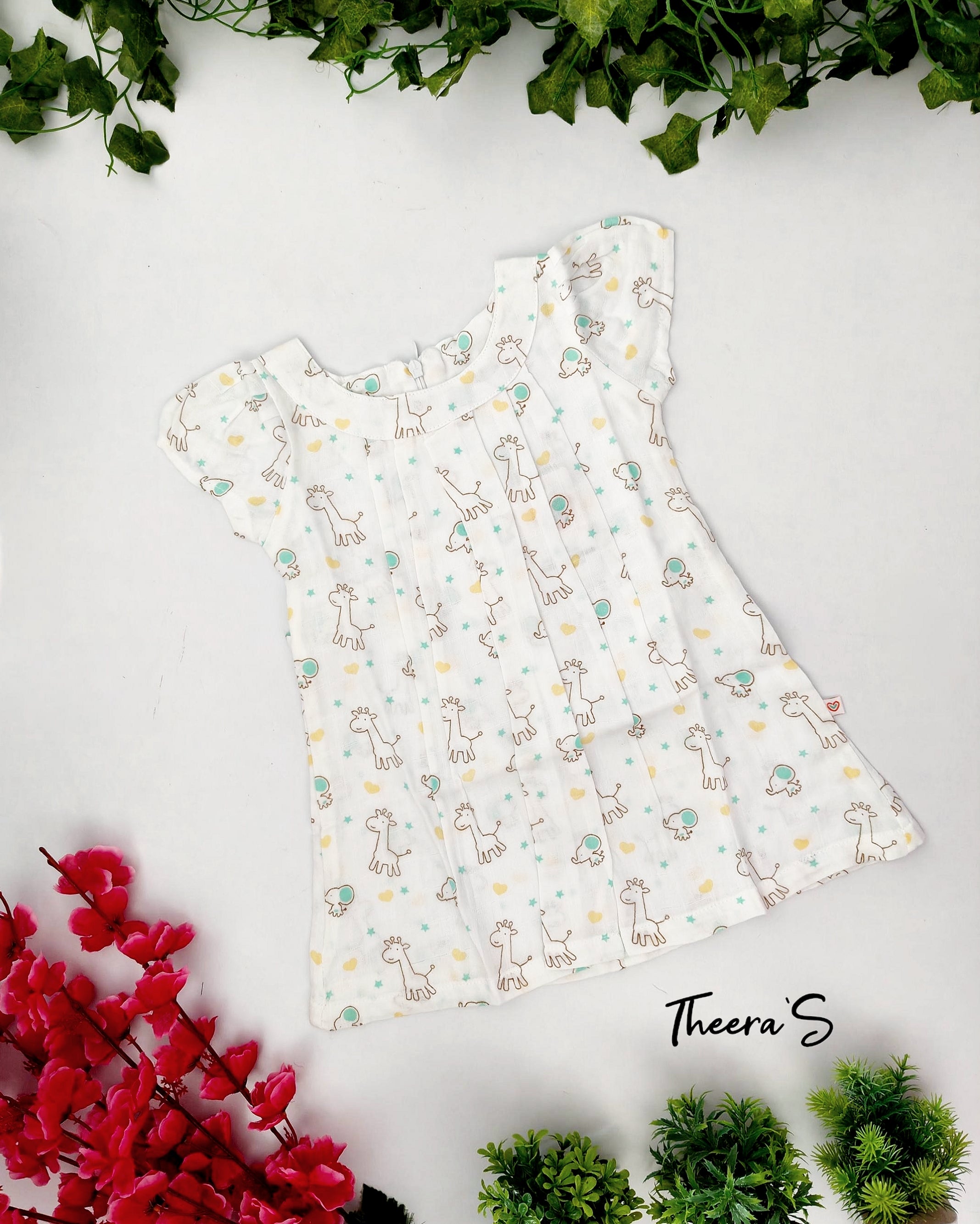 FIRSTIN MUSLIN ZIP TYPE FROCK