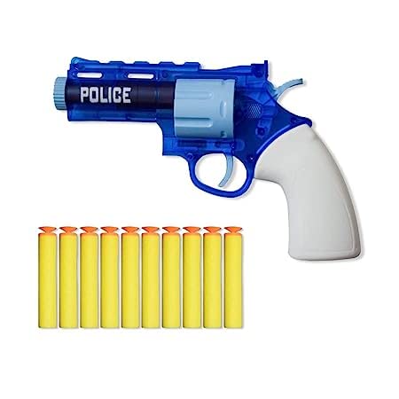 Toy Gun Little Soldier Soft Bullets Shooting Blaze Gun For Kids,Police Gun With 10 Soft Foam Bullets,Easy To Operate Shooting Gun Imaginary Targets,(Random Color) (Pack Of 1 Pcs),Multi