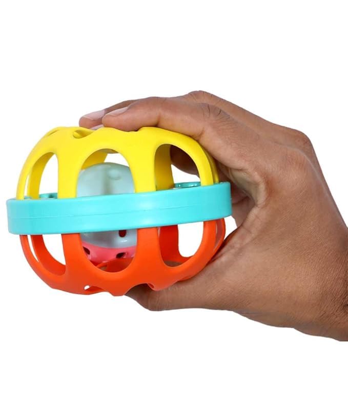 Biggie Ball Baby Rattle Toy – Multi-Coloured Sensory Toy for Infants – Safe & Lightweight, Ideal for Babies 3+ Months