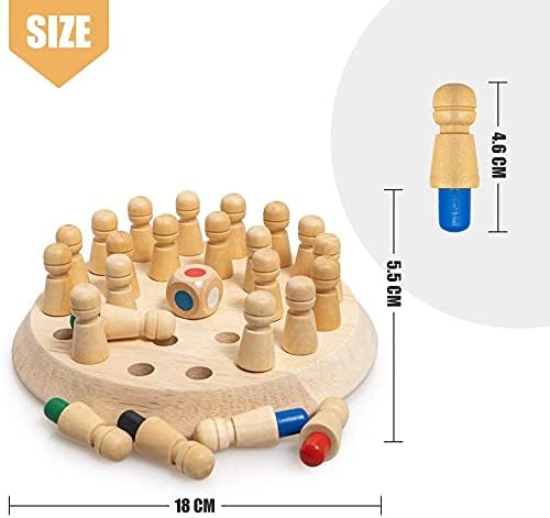 DP Tools Wooden Memory Match Stick, Memory Chess Game Kids, Logic Wooden Block Board Game I Brain Memory Game Boys Girls Age 3 and Up I Funny Colour Chess Game Early Education Toy I Matching Games