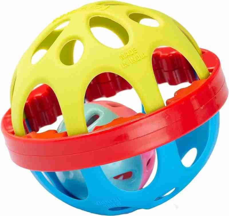 Biggie Ball Baby Rattle Toy – Multi-Coloured Sensory Toy for Infants – Safe & Lightweight, Ideal for Babies 3+ Months