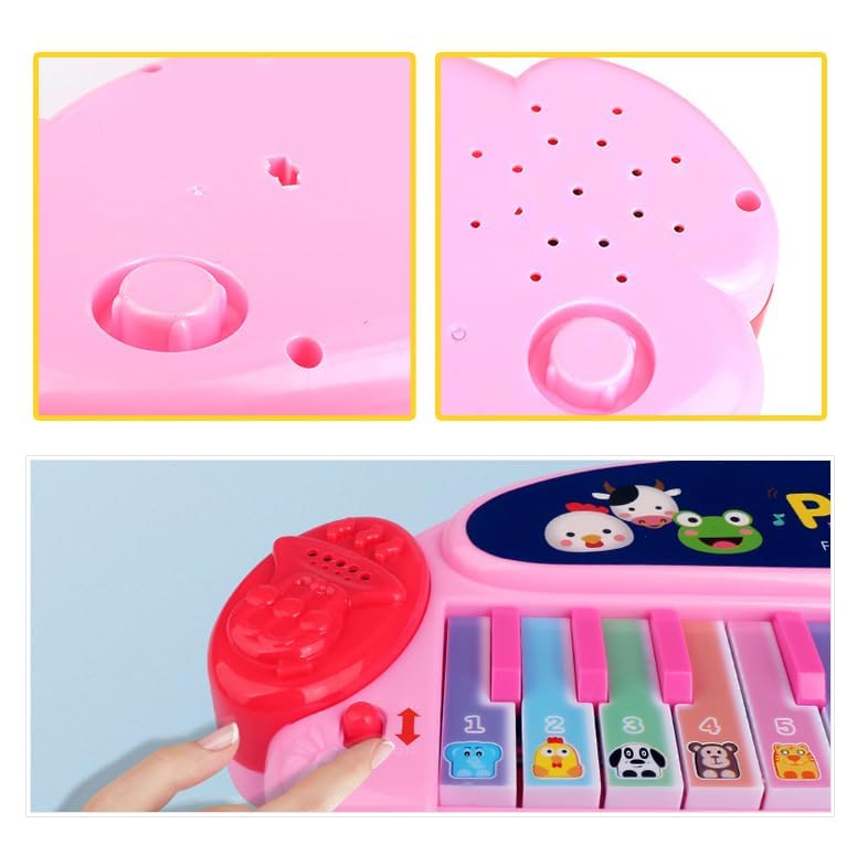 Multi-Functional 24-Key Animal Sound Piano: Portable Musical Toy with Funny Animal Sounds and Modes (Color May Vary)