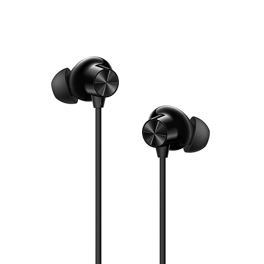 OnePlus Bullets Wireless Z2 ANC Bluetooth in Ear Earphones with Mic, 45dB Hybrid ANC, Bombastic Bass - 12.4 mm Drivers, 10 Mins Charge - 20 Hrs Music, 28 Hrs Battery (Booming Black)