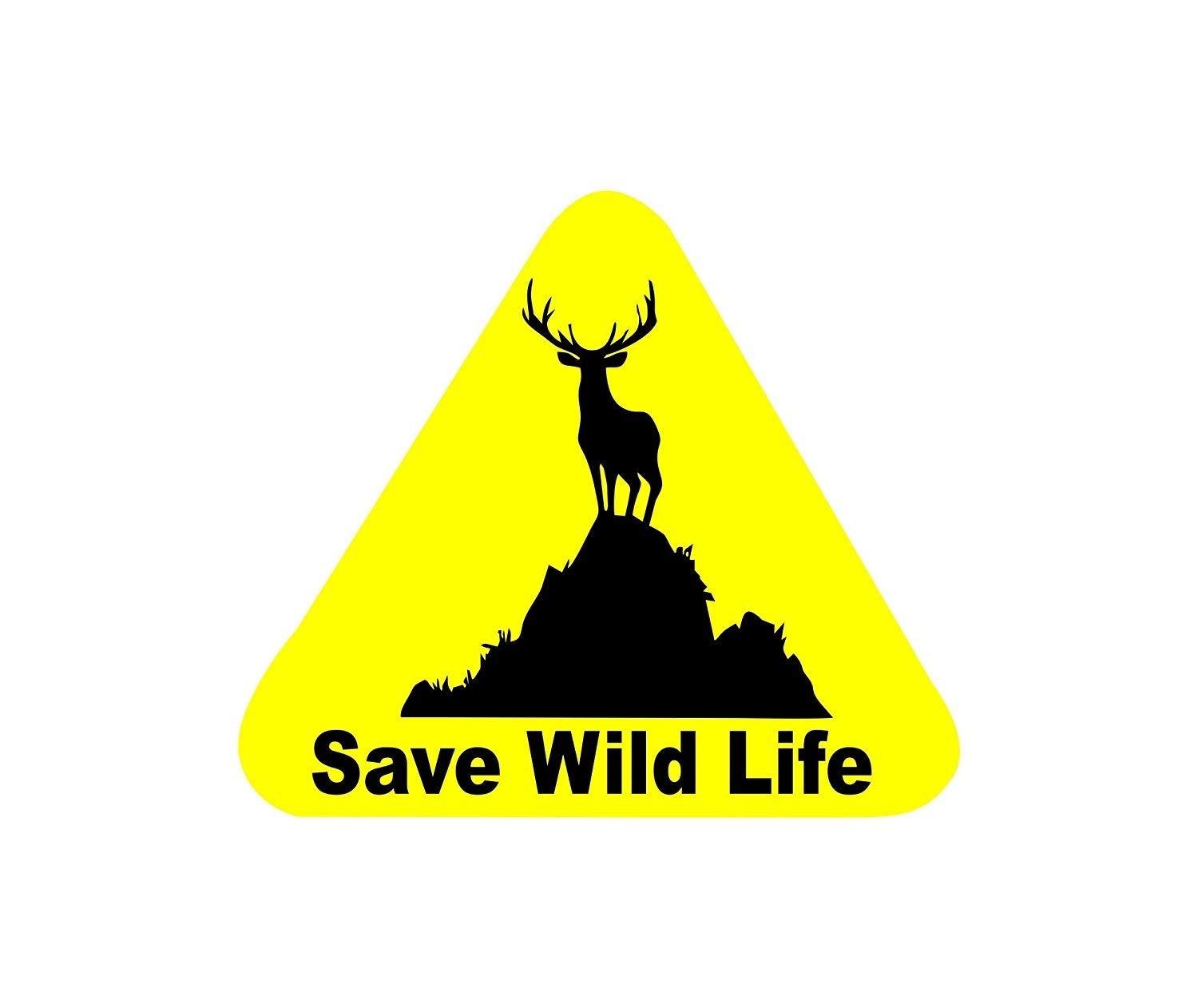 Save Wildlife Car Self-Adhesive Sticker, 0.11 X 5.7 X 5.7 Inches, Black