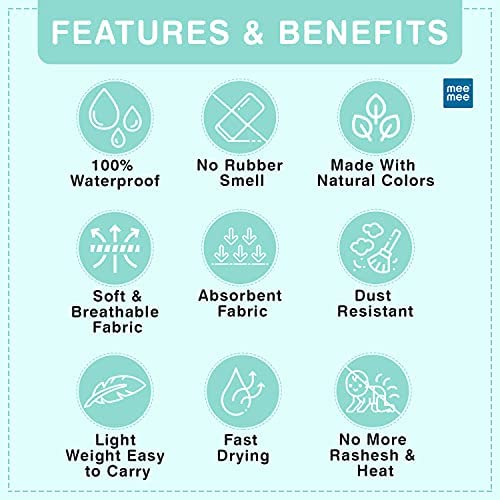 MEE MEE Instadry Cotton Bed Protector Mattress Extra Absorbent, Breathable, Soft and Gentle, Reusable Waterproof Quick Dry Baby Cot Sheet for Infant, 0 to 36 Month,Small- 50x70cm , MEDIUM - 70*100 cm