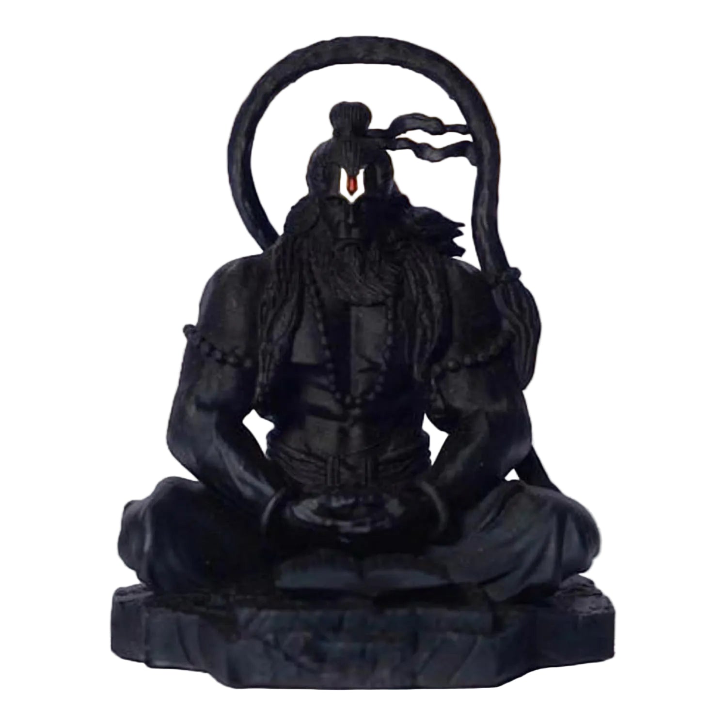 Black Meditating Hanuman Ji Murti for Car Dashboard, Meditation Bajrangbali Bhagwan Statue Showpiece for Pooja,Gift, Living Room Decoration Home Décor (Pack of 1) (Black