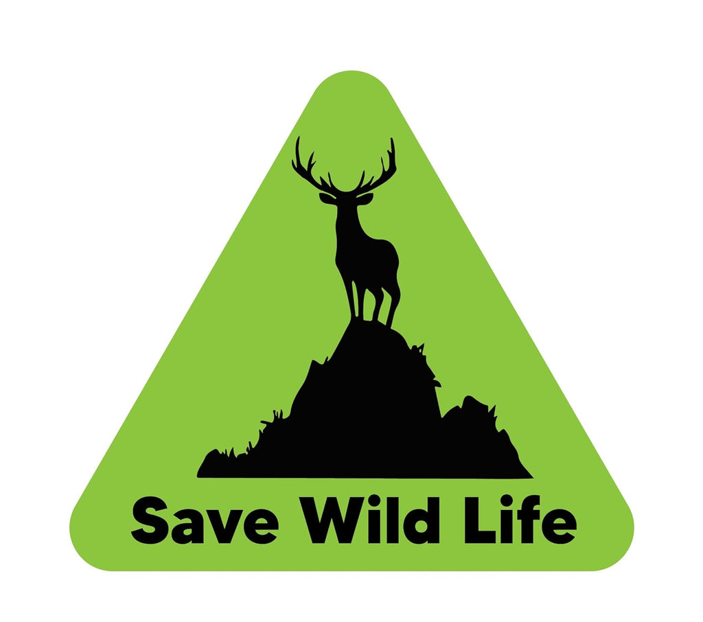 Save Wild Life Sticker for Car, Bike (10cm x 9 cm) (Green)