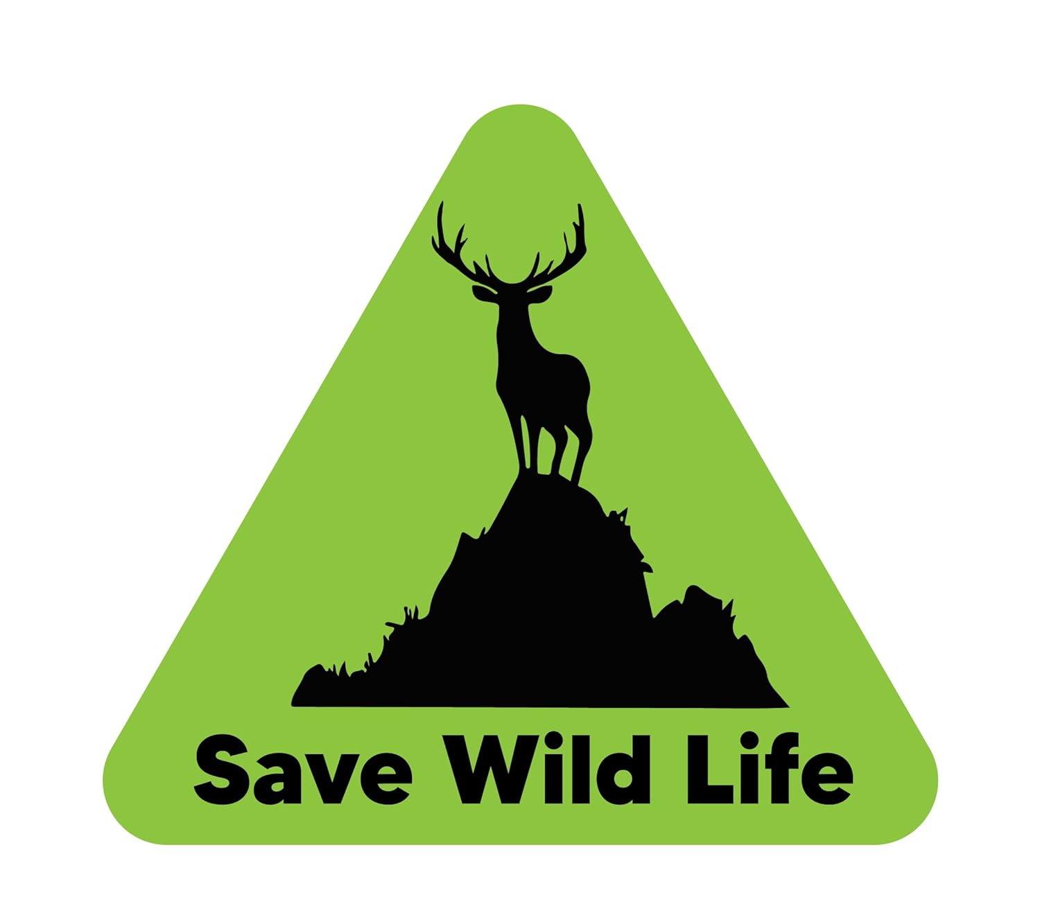 Save Wild Life Sticker for Car, Bike (10cm x 9 cm) (Green)