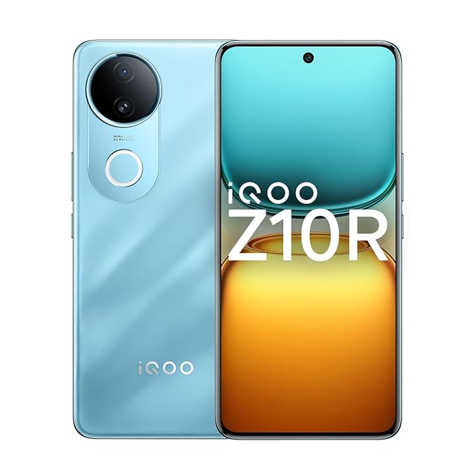 iQOO Z10R 5G (Aquamarine, 8GB RAM, 128 GB Storage) | 32MP 4K Selfie Camera | Quad-Curved AMOLED Display | Dimensity 7400 Processor with 750K+ AnTuTu