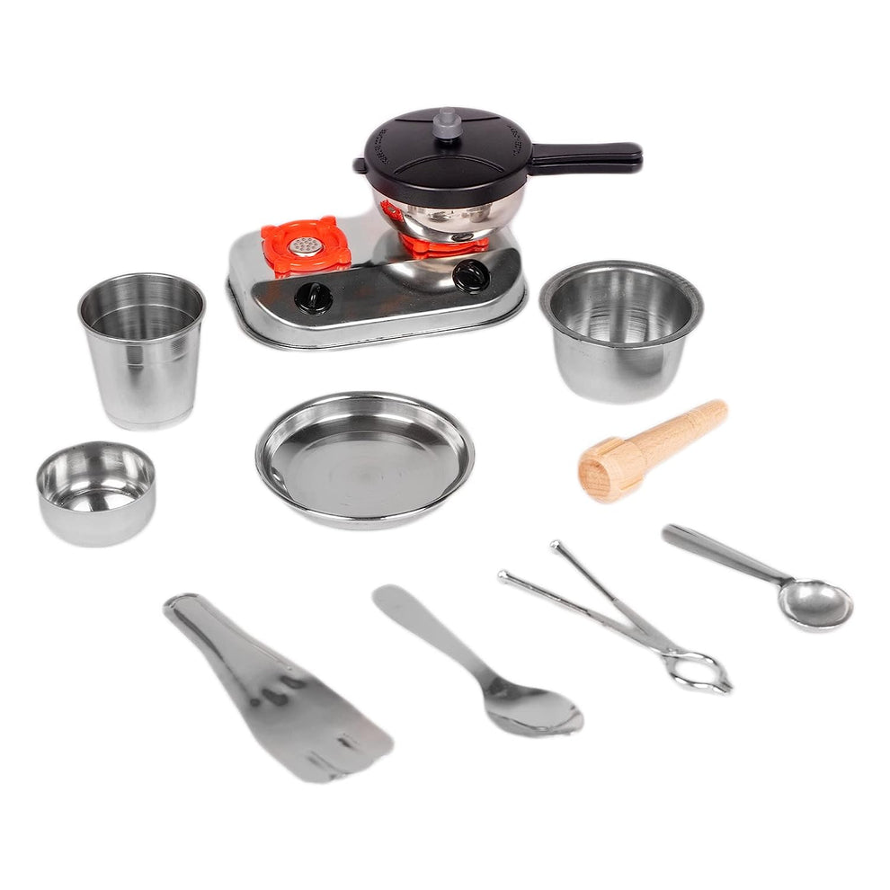 Toys Junior Stainles Steel Cook Kitchen Utensils Toy Set 11 Pcs With No Sharp Edges For 3+ Year Kids