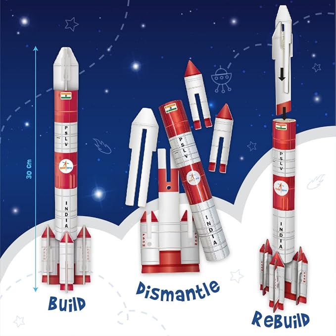 Imagimake Mapology Mangalyaan | Isro Rocket Model & Satellite | Astronaut Toy | Educational Toys for Kids 5+Years | 3D Puzzles | Gifts for 5 Year Old Boy & Girl, Multi-Coloured