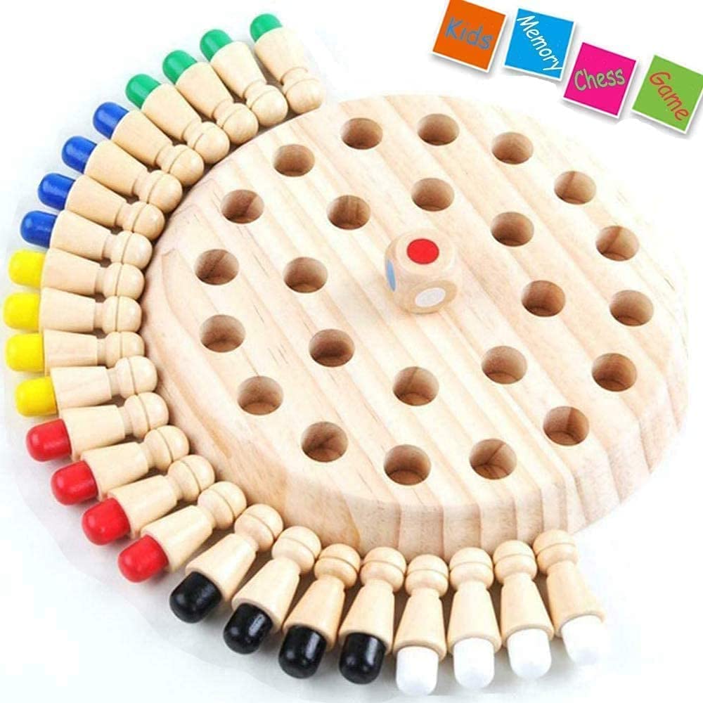 DP Tools Wooden Memory Match Stick, Memory Chess Game Kids, Logic Wooden Block Board Game I Brain Memory Game Boys Girls Age 3 and Up I Funny Colour Chess Game Early Education Toy I Matching Games