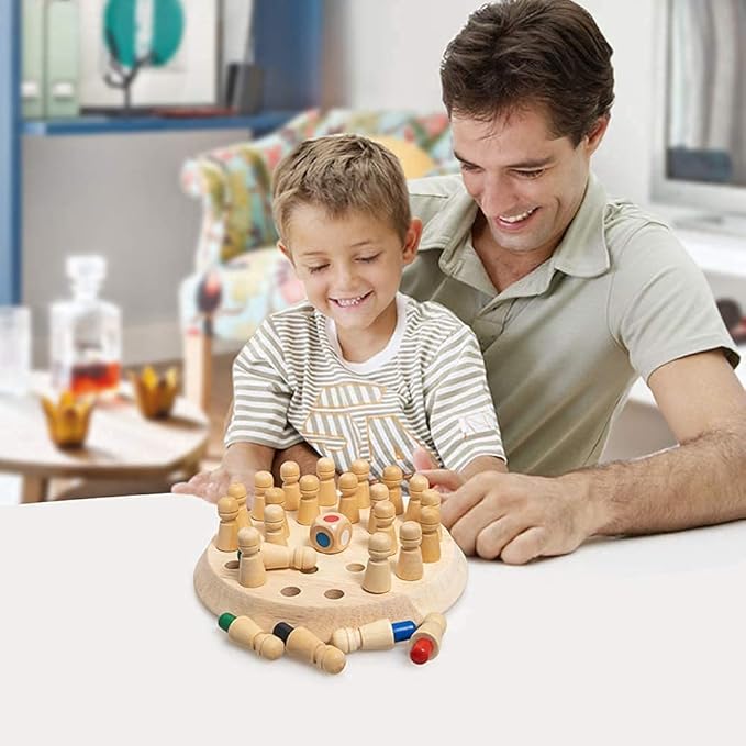 DP Tools Wooden Memory Match Stick, Memory Chess Game Kids, Logic Wooden Block Board Game I Brain Memory Game Boys Girls Age 3 and Up I Funny Colour Chess Game Early Education Toy I Matching Games