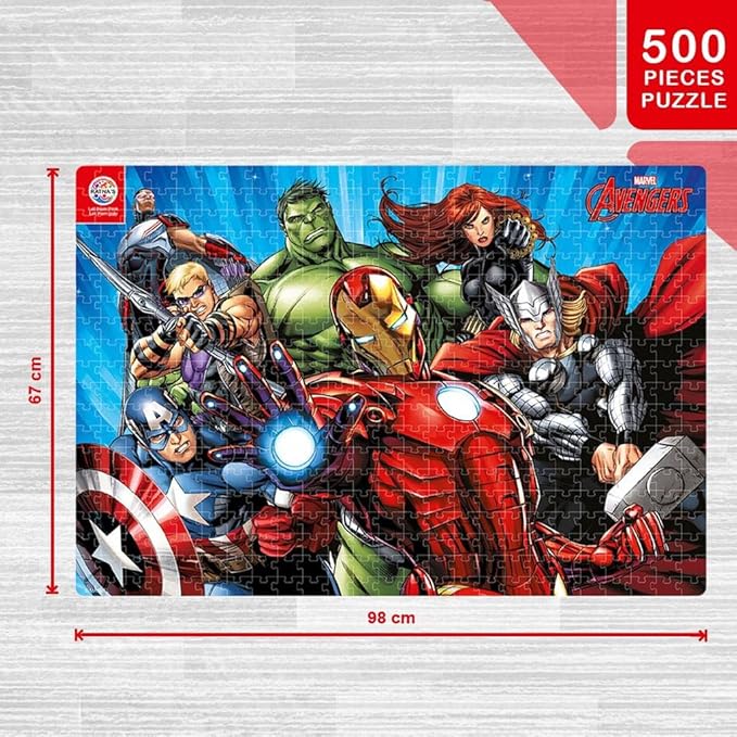 RATNA'S Kids Marvel Avengers 500 Pieces Jumbo Floor Jigsaw Puzzle (Size: 98 Cm X 67 Cm)