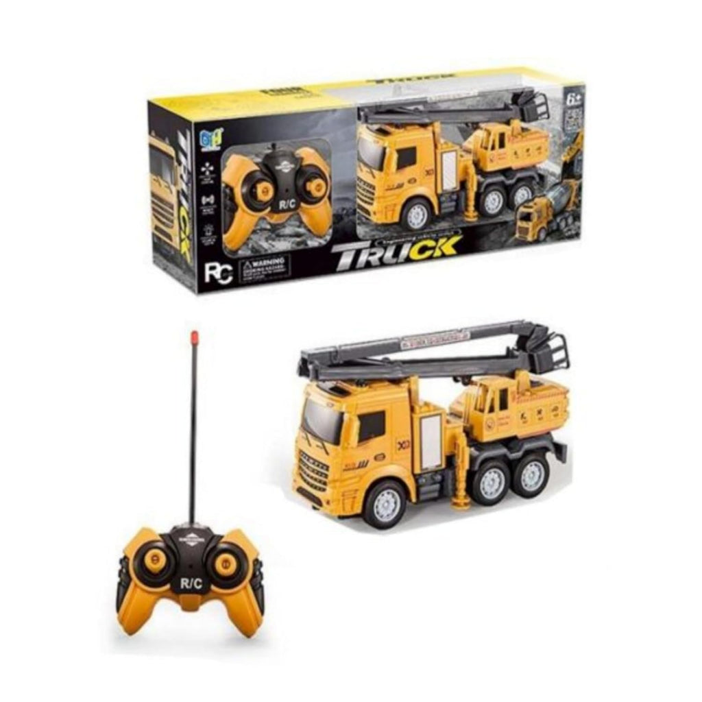 Remote Control Construction Crane Truck, RC Heavy Duty Vehicle Toy with Controller, 6+ Years, Yellow Crane Toy for Kids 5 6 7 8 9 10 Years Old Kids Pack of 1